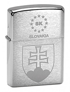 Zippo benzines öngyújtó Szlovákia címerével, krómozott