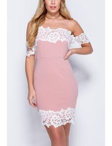 Beangel Rózsaszín ruha fehér csipkével Payne