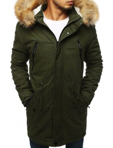 Stock Attraktív khaki férfi téli parka kabát vtx2893