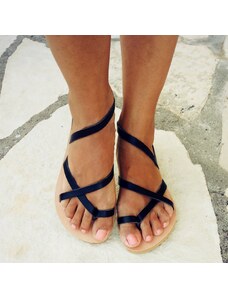 Grecian Sandals Crossed Strap Leather Sandals - Multiple Colors
