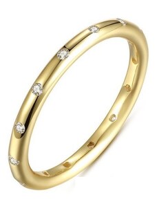 Ékszerkirály Ezüst, köves karika gyűrű, Arany színű, 6