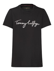 TOMMY HILFIGER Póló 'Heritage' fekete / fehér