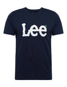 Lee Póló 'Wobbly Logo Tee' tengerészkék / fehér