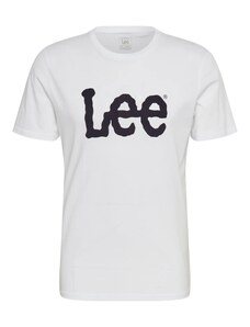 Lee Póló 'Wobbly Logo Tee' fekete / fehér