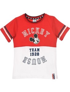 DISNEY Piros-fehér fiú póló - Mickey Mouse