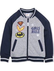 DC COMICS Szürke lányos cipzáras kapucnis pulóver - Super Girls