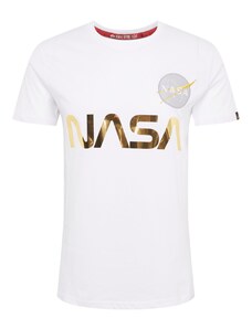 ALPHA INDUSTRIES Póló 'NASA Reflective' arany / fehér