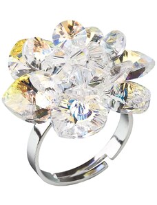 Ezüst gyűrű virág kristályokkal Swarovski elements 35012.2 ab kristály