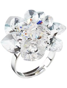 Ezüst gyűrű virág kristályokkal Swarovski elements 35012.1 kristály