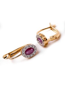 Royal Jewellers Arany fülbevaló rubinnal és gyémántokkal