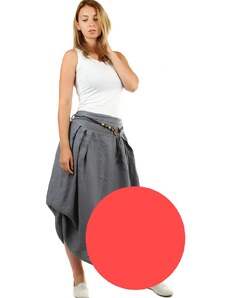 Glara Women's long balloon linen skirt
