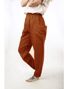Glara Wide linen pants with large pockets excellent quality