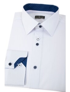 Avantgard Fehér slim ing, kék kiegészítőkkel, hosszú ujjú