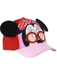 DISNEY Piros/rózsaszín lánysapka 3D - Minnie Mouse