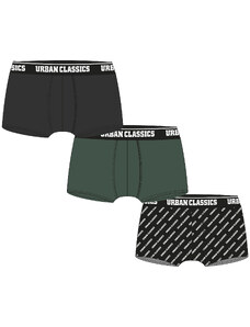UC Men Boxer Shorts 3-Pack Dark Green+Black+Branded Aop