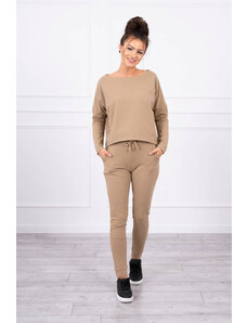 FiatalDivat Szabadidő szett oversize blúzzal modell 9091 cappuccino szín