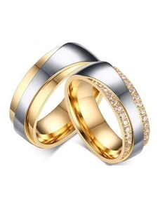 Ékszerkirály Női karikagyűrű, nemesacél, aranyszínű, 6-os méret