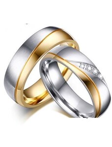 Ékszerkirály Női karikagyűrű, nemesacél, aranyszínű, 5-ös méret