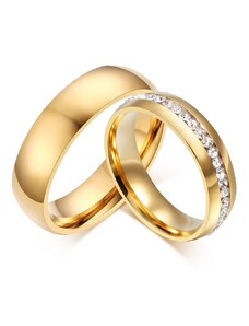 Ékszerkirály Női karikagyűrű, nemesacél, aranyszínű, 10-es méret