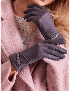 Fashionhunters Women's elegant dark grey gloves