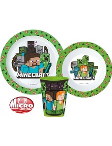 Minecraft étkészlet micro szett pohárral