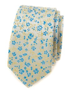 Avantgard Keskeny férfi nyakkendő, kék és sárga mintával