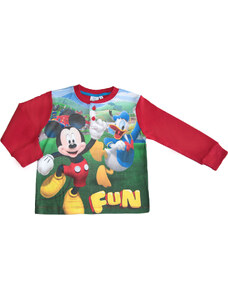 DISNEY Piros fiú pizsama - Mickey egér és Donald kacsa