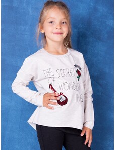 BASIC Bézs lányka pulóver TY-BL-7938.10-beige
