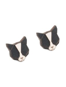 BeWooden Fa fülbevaló Black Cat Earrings