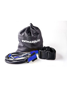Erősítő gumi úszóknak swimaholic safety cord short belt kék