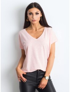 BASIC Világos rózsaszín női póló RV-TS-4832.02P-rózsaszín perem