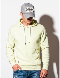 Ombre Clothing Férfi pulóver kapucnival Kael világossárga B979