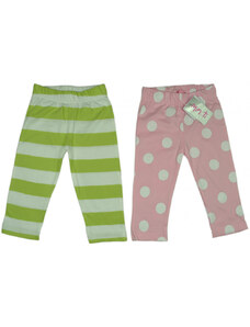 Minoti zöld, rózsaszín lány leggings szett – 86, 2 db