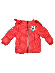 Boboli piros, virágos lány téli kabát – 80
