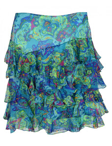 Ralph Lauren kék, mintás selyem női szoknya – 34
