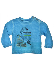 Boboli kék, szörf mintás, hosszú ujjú gyerek póló – 62