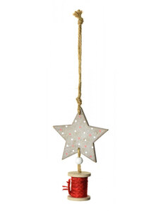 Decoration and Design Pöttyös csillag karácsonyi függő – szürke