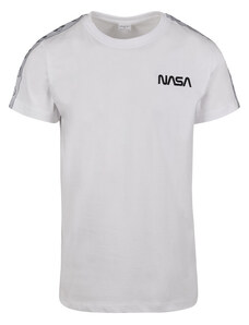Urban Classics NASA férfi trikó Rocket Tape, fehér