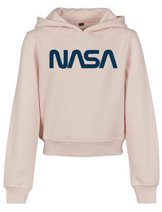 Urban Classics NASA gyerek Cropped kapucnis pulóver, rózsaszín