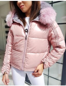 Stock Női rózsaszín téli kabát állítható ujjakkal vty1451