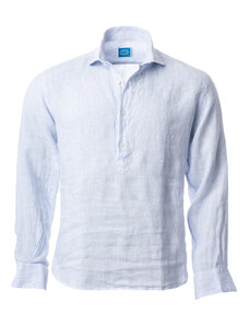 Panareha SAMUI Striped Linen Polera Shirt light blue