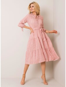 BASIC Női rózsaszín ruha övvel LK-SK-508005.07P-light pink