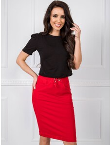 BASIC Piros női szoknya zsebekkel és húzózsinórral RV-SD-4793-1.32-red