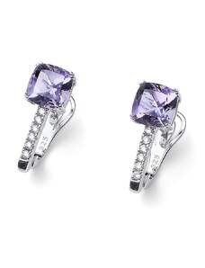 Ezüst fülbevaló Swarovski kristályokkal Oliver Weber Baia violet