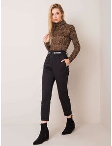 Fashionhunters Black trousers with high waist