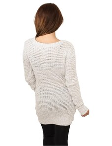 UC Ladies Women's Sweater with Long Wide Neckline UC - White