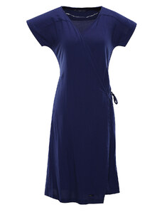 Navy blue women's wrap dress Alpine Pro SOLEIA