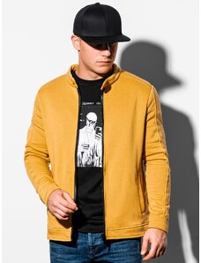 Ombre Clothing Férfi pulóver cipzár Matteo sárga B1071 (OM-SSZP-22FW-005)