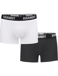 Brandit Boxer Shorts Logo 2er Pack wht/blk