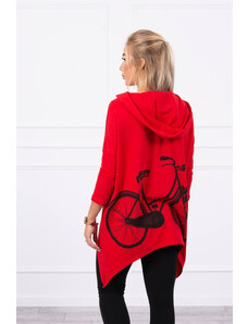 FiatalDivat Melegítő felső bicikli nyomtatással a háton modell 9139 piros